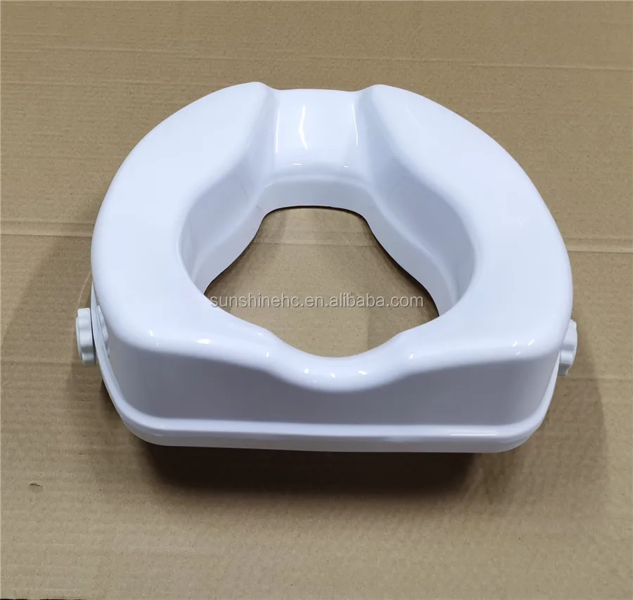 BA351 Bathroom Portable Raised Toilet Seat Standard Elevated Toilet Assist Seat Riser With Lock And Lid For Disabled