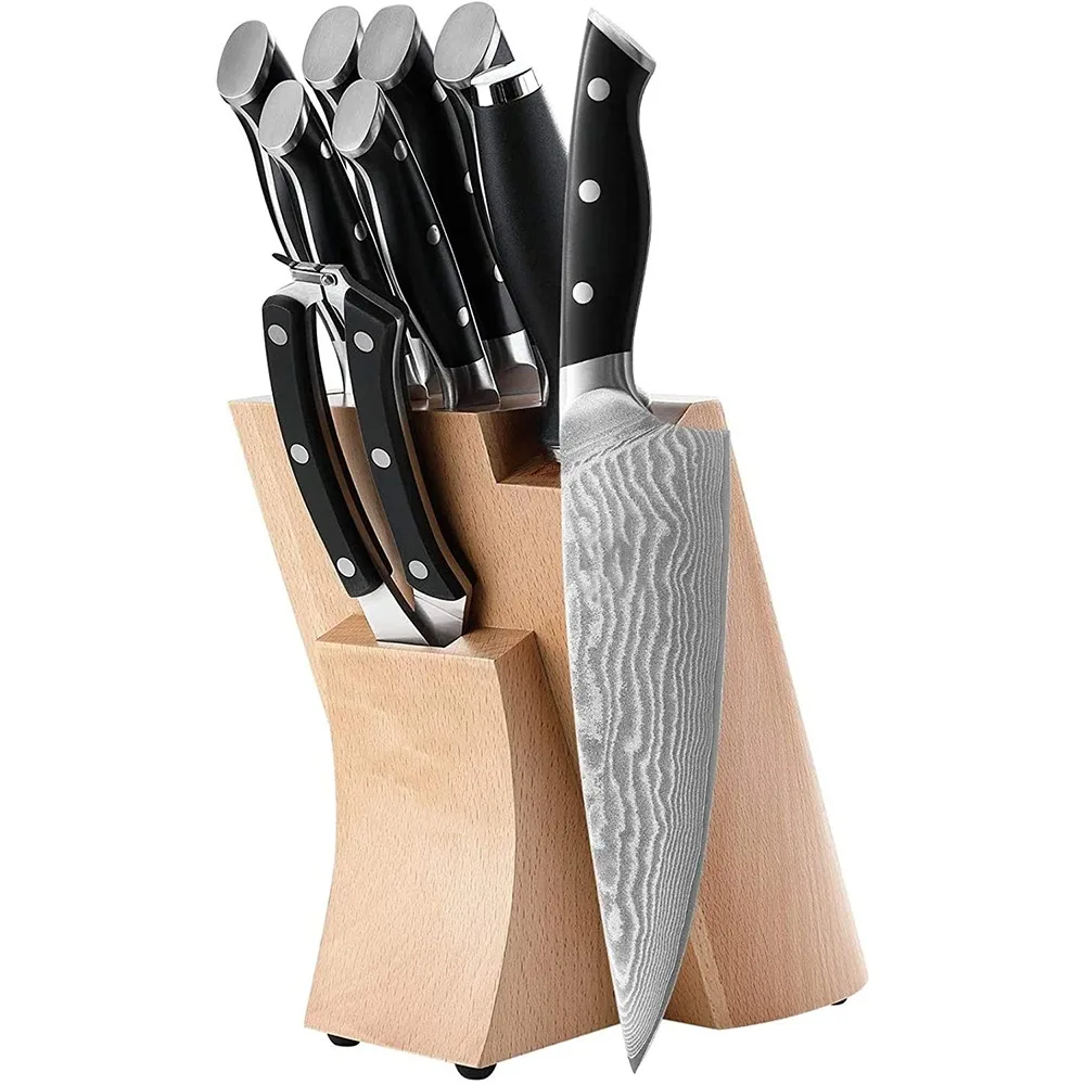 Handmade Damascus knives custom 9 Piece stainless steel Kitchen Chef Knife Set