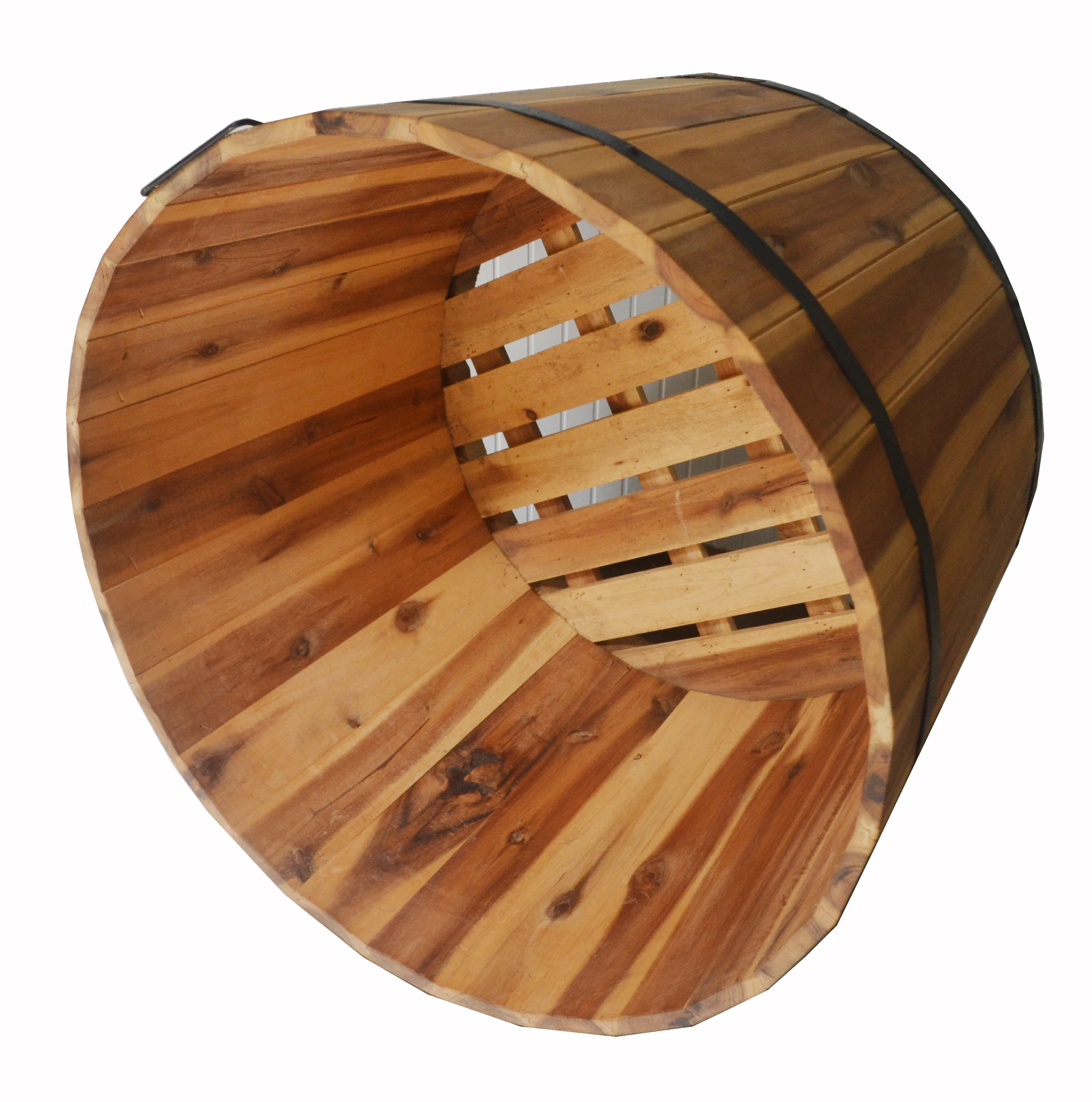 
Acacia Wooden Barrel Pot Planters Flower Plants Wooden Planter 