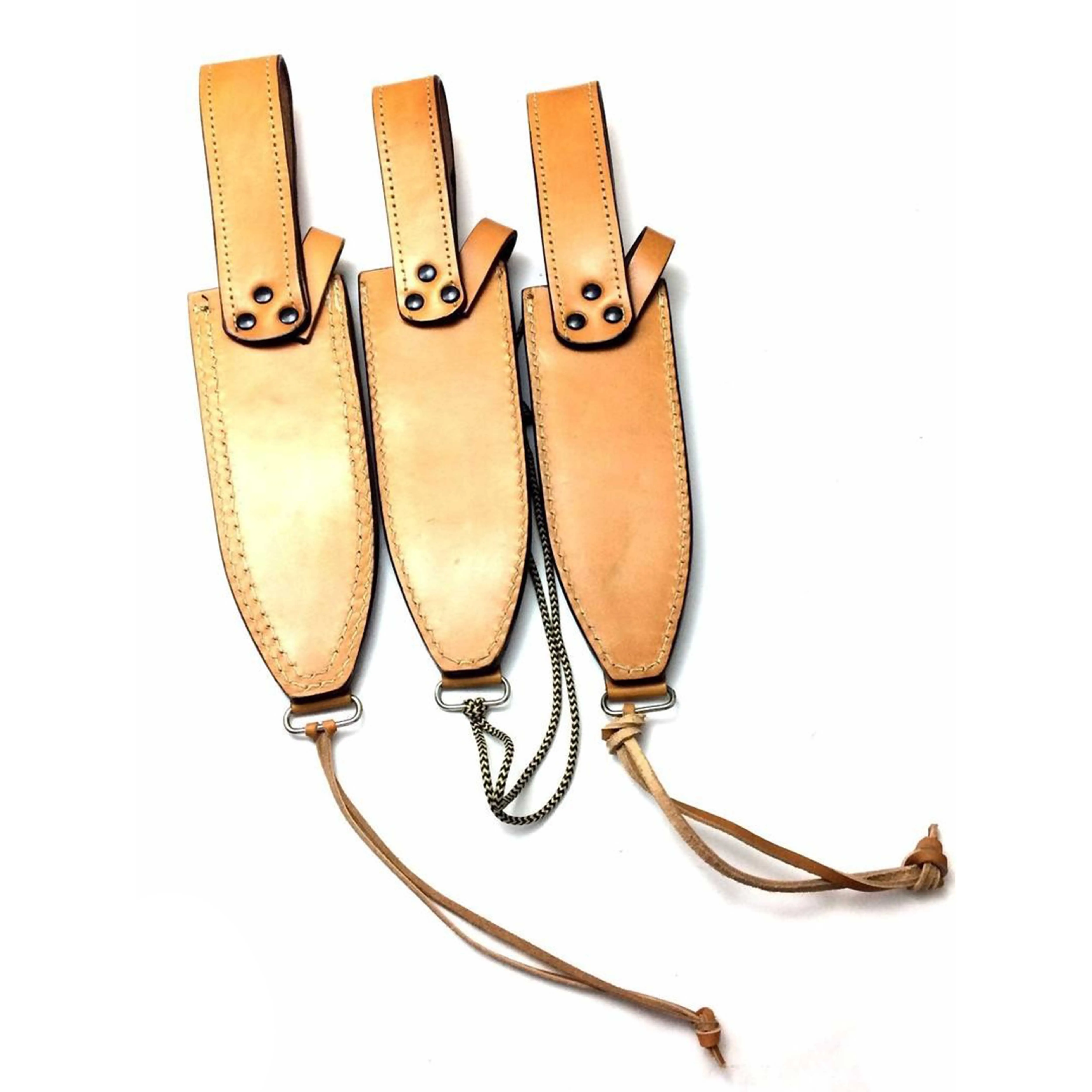 4 PCS Low Price Product New Style Rich Grain Hand Stamped Leather Sheath for fixed Blade Double Edge Knives