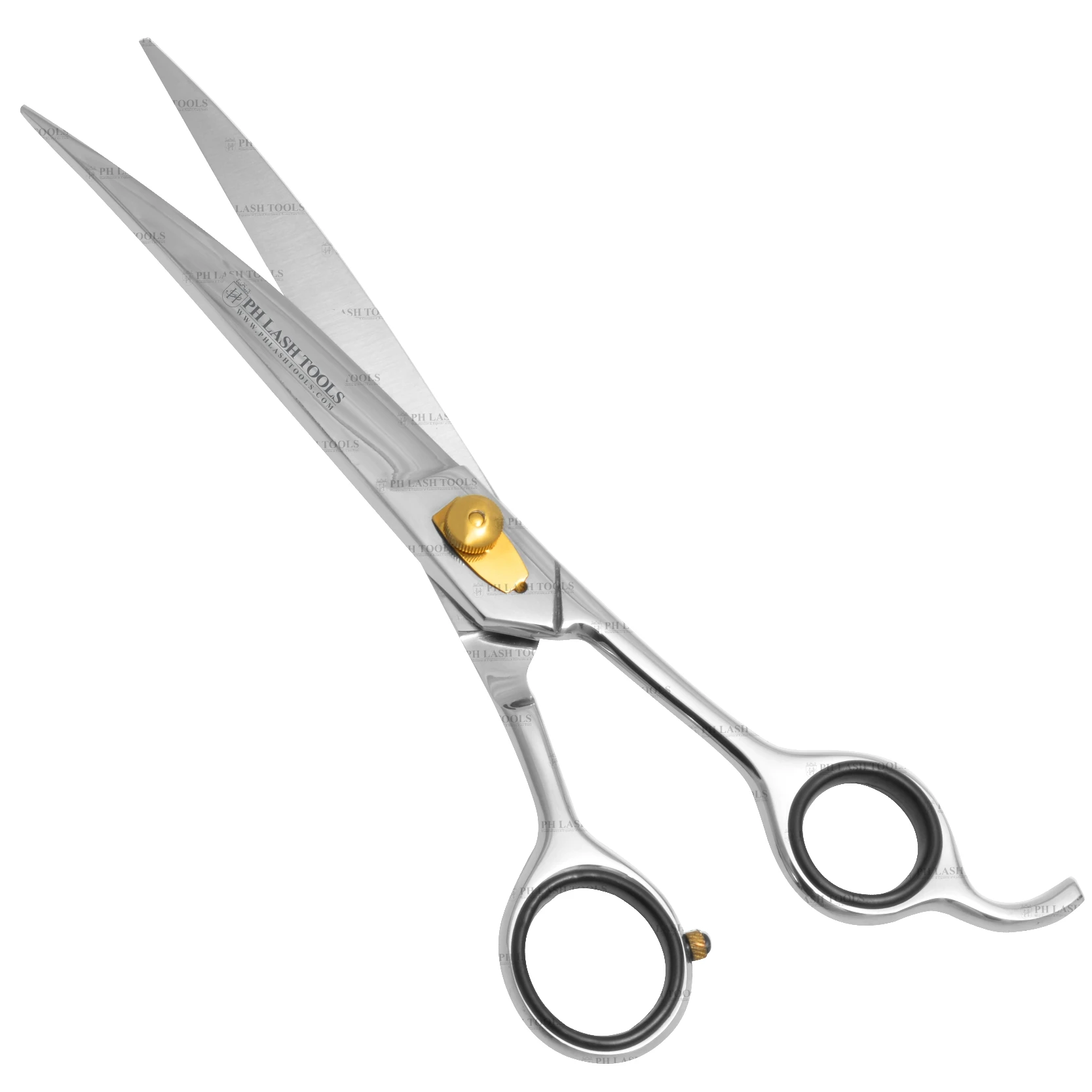 Professional Hair Styling Sharp Curved  Barber Scissors in Mirror Polish With Gold Screw Private Label, Hair Cutting Scissors