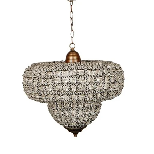 HIGH QUALITY HOME DECOR WHITE BEADED CHANDELIER MODERN CRYSTAL CHANDELIER LIVING ROOM / VILLA LOBBY CHANDELIER IN BEST PRICE