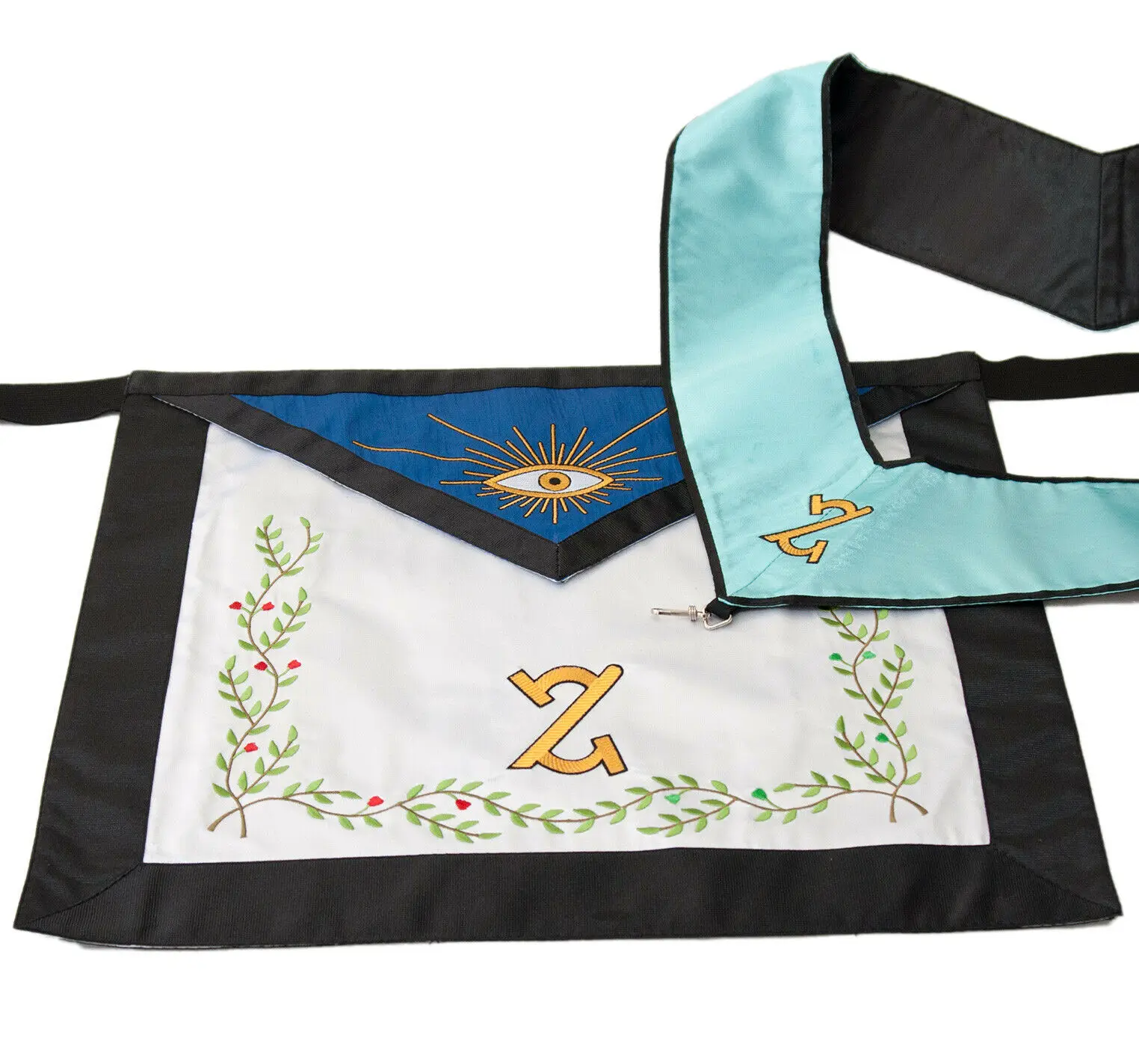 Masonic Apron and Collar Set Embroidery Satin Scottish Rite degree Crafts Badges from Pakistan