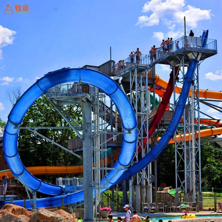 Водная горка из стекловолокна, водные горки из аквапарка, игровая площадка