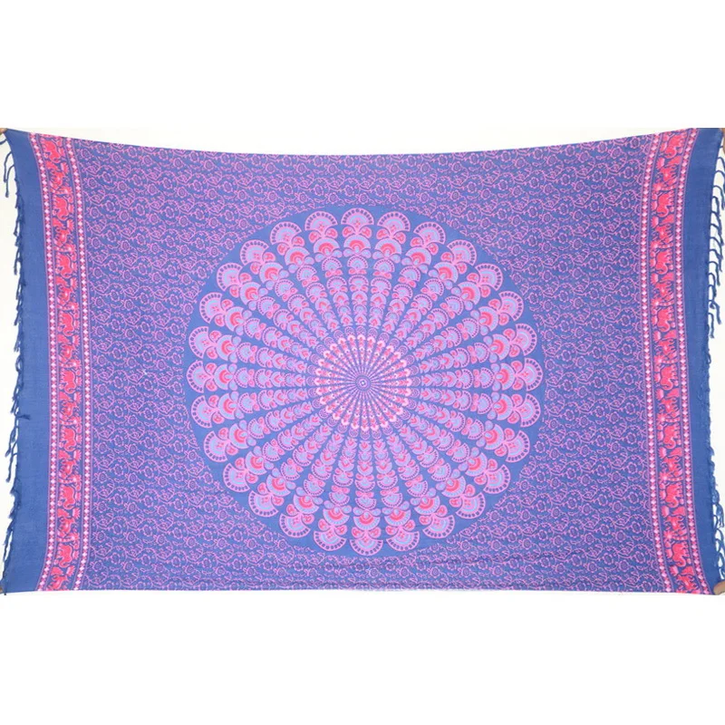 Hawaiian Sarong Mandala Print 100% Rayon Wholesale Custom Bali Manufacturer Beachwear Cover Up PR006-025R2