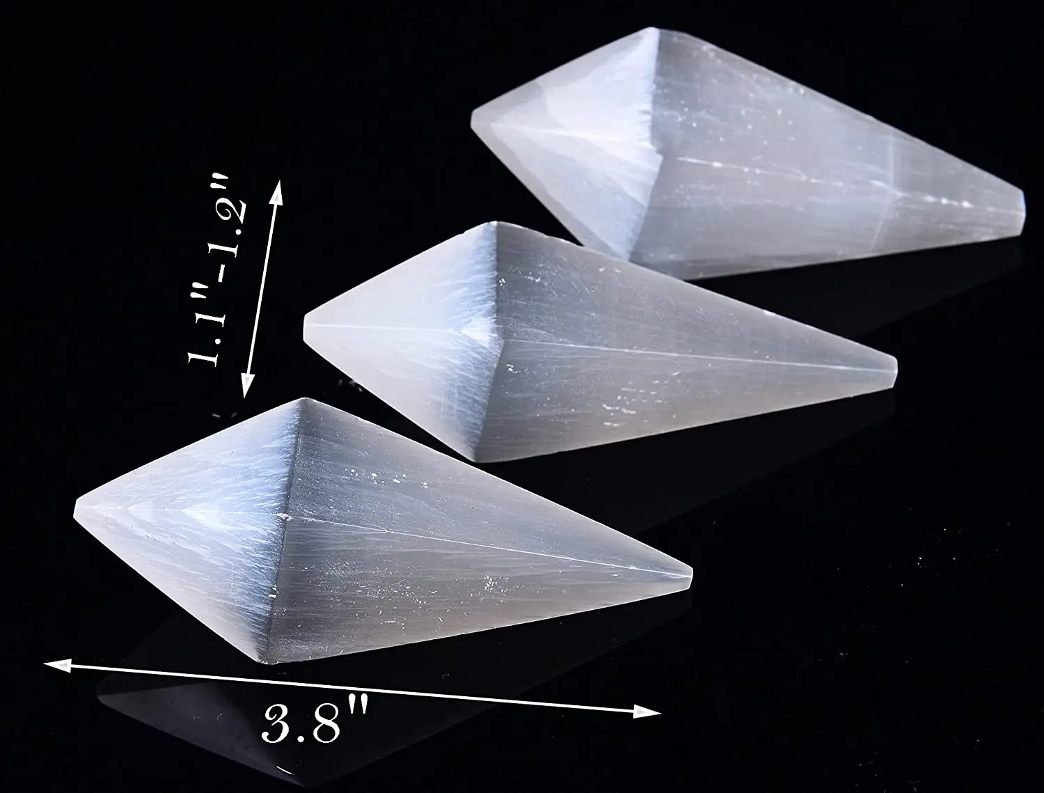 Selenite Crystal Point Natural Crystal Cone Tip Selenite Sticks  Reiki Healing Chakra Balancing Hand Carved Meditation healing