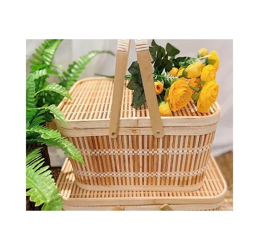 Традиционная круглая бамбуковая корзина с ручкой для праздничной корзины фруктами осенний сезон украшение сада sandy99gdgmailcom