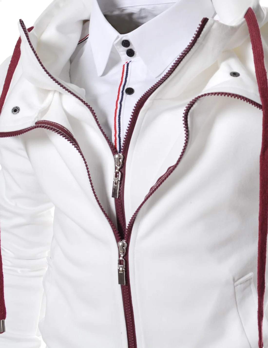 Толстовки с капюшоном индивидуальный дизайн многоцветная Высококачественная куртка воротником-хомутом и двойной молнией мужские толстовки