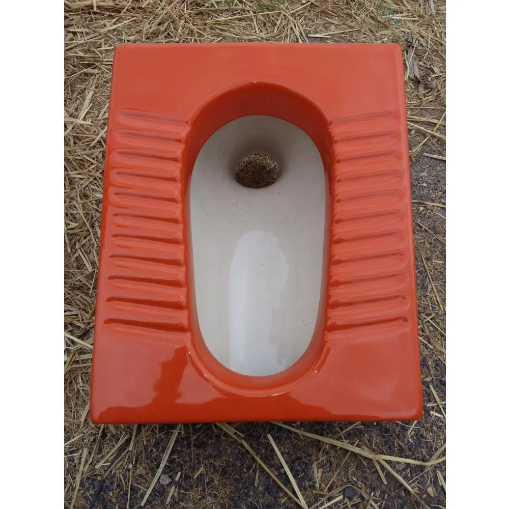 
Ceramic Sanitary china real estate construction squat pan white wash down porcelain Ceramic Orange double color squatting wc pan 