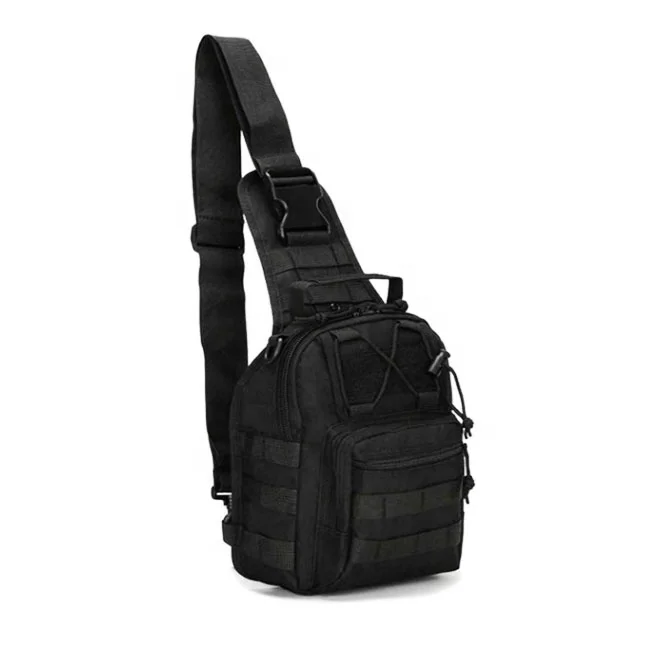 Unisex Tactical Camouflage Crossbody Bag Single Shoulder Nylon Chest Bag for Outdoor Sports Small Sling for Camping Hunting