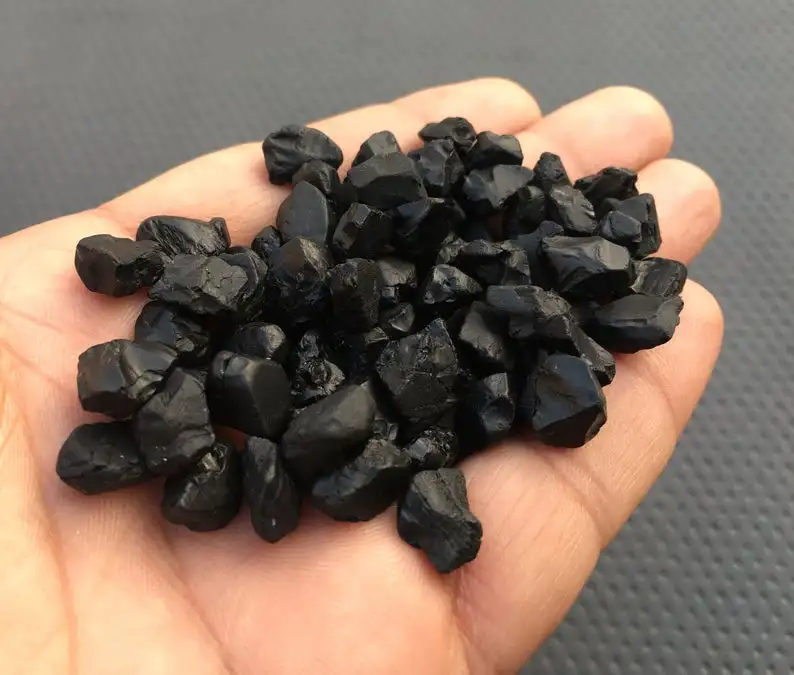 Genuine 25 Pieces Natural Black Spinel Rough Untreated Awesome Quality Handcut Loose Gemstone Making Jewelry