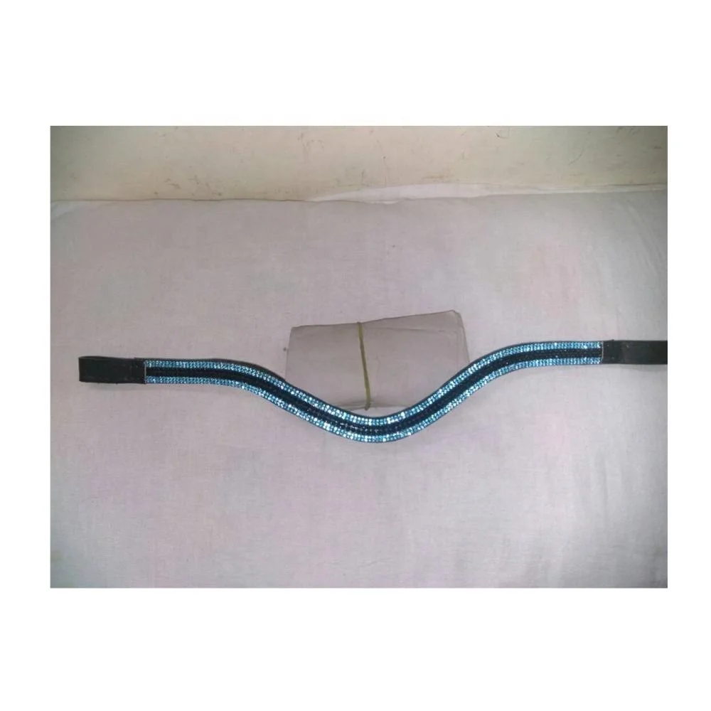 Premium Leather Horse Bridle Bling Brow Band Crystals