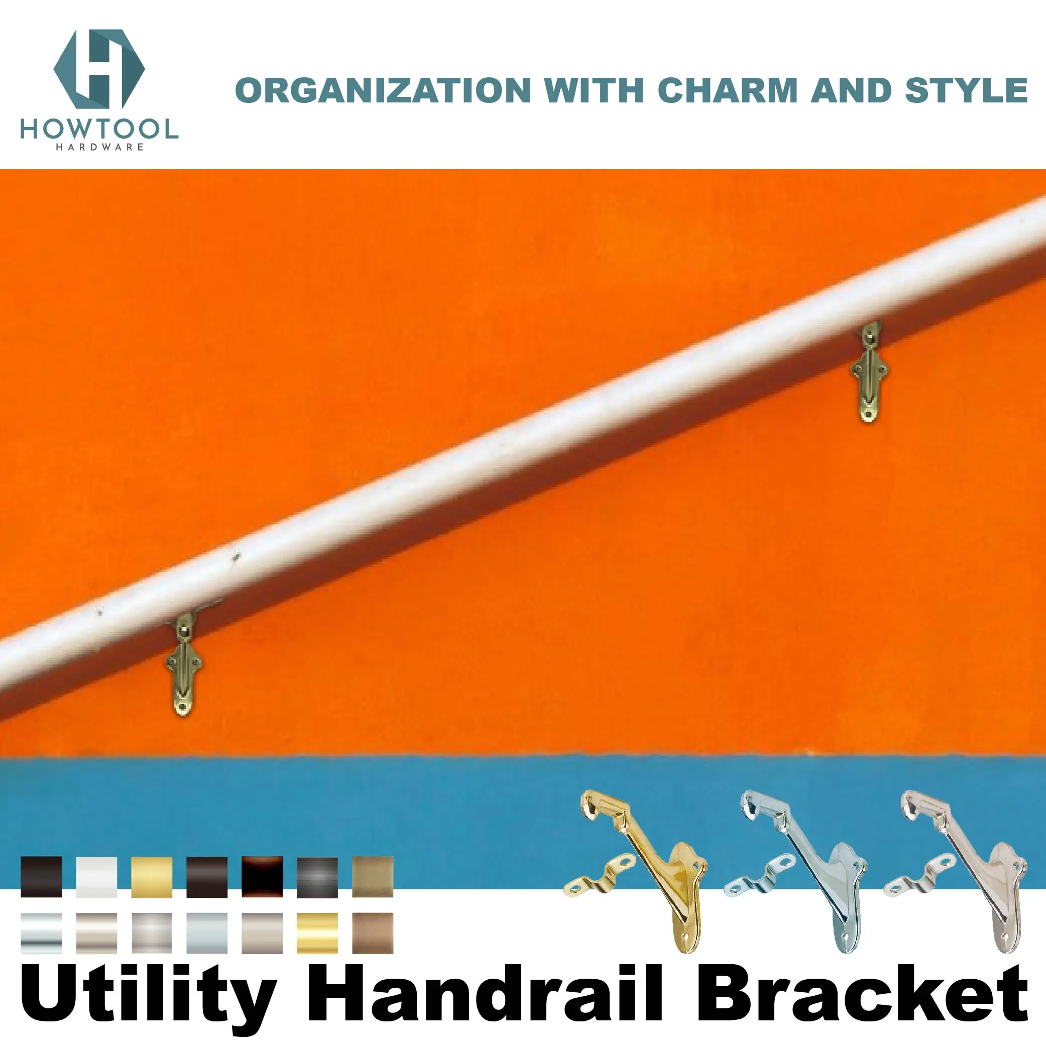 Handrail Bracket Home Staircases Utility Standard Wall Mounted Steel Zinc Construction Stair Hardware