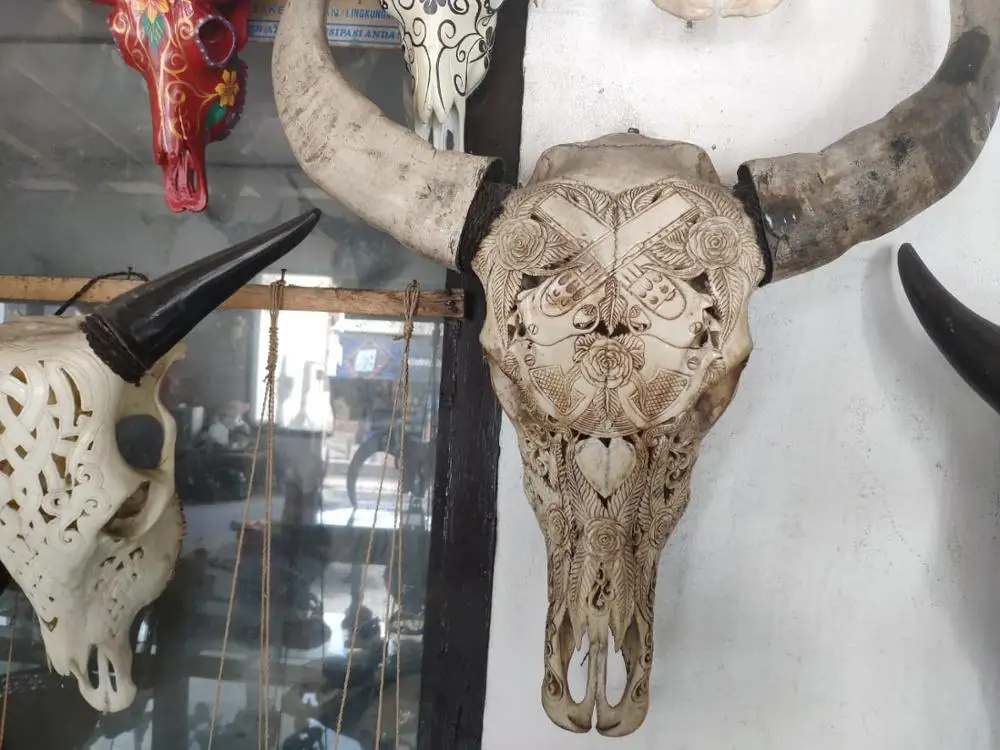 Bali buffalo skulls carving home decoration 100% in handmade fast delivery