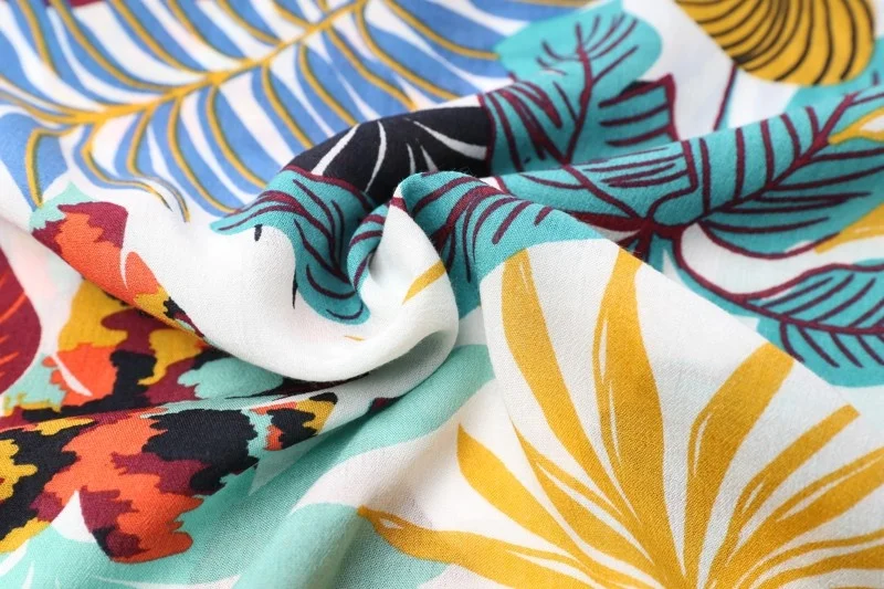 
Custom Design Floral Printed Viscose Fabric 100% Viscose Fabric 