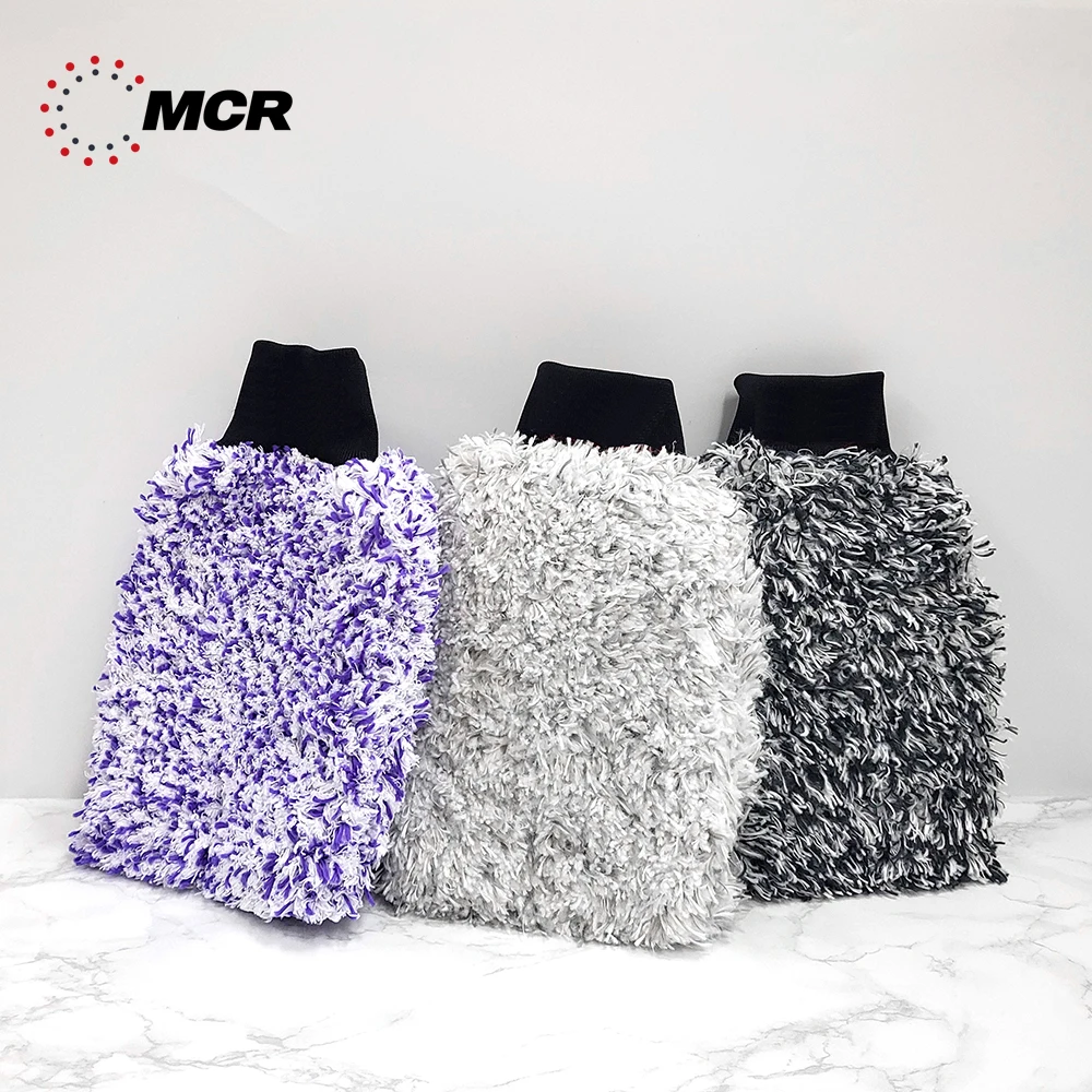 MADE IN KOREA Microfiber Deluxe CAR WASH MITT - Long Pile/SCRATCH FREE/20mm high pile/cleaning microfibre