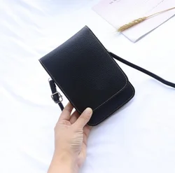 Best seller new design touch screen phone wallet leather flip cover shoulder phone crossbody bag girl touchscreen phone bags