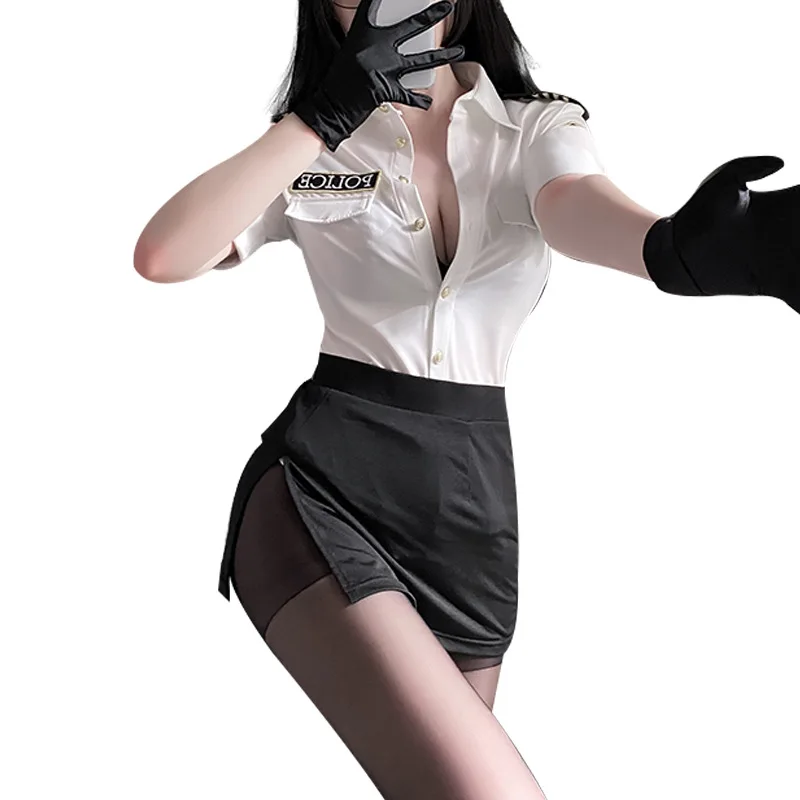 Custom Logo Wholesale Ladies Story Dresses Police Hot Women Stewardess Sexy Set Underwear