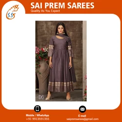 Newly Arrival Of Reyon Long Gown With Sequence Work And Dupatta Buy At Wholesale Price