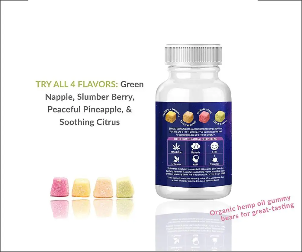 
OEM/ODM Relaxing Stress & Anxiety Relief Effective Mood Support Naturals Hemp Oil Gummies 