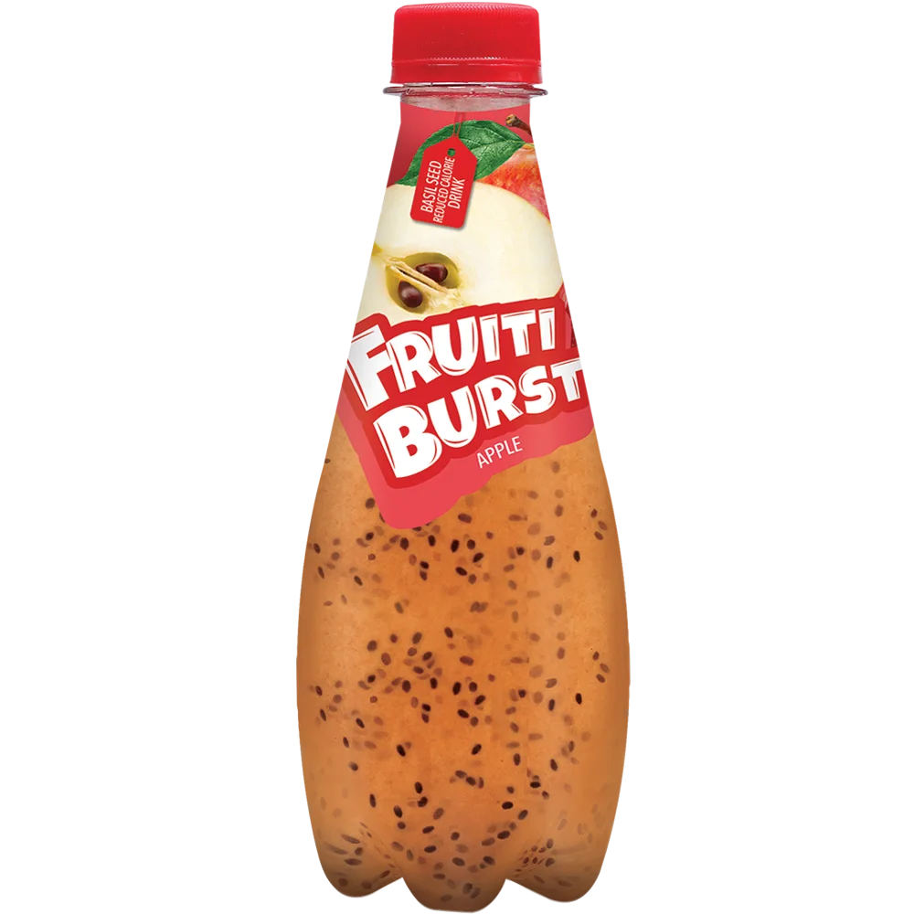 High Quality Fruiti Burst Apple Fruit Drink with Natural Basil Seeds 12 X 330ML Pet Bottle Premium Packaging