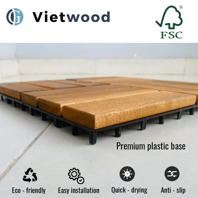 Cheap wood flooring Modern acacia wood decking tile for hardwood flooring / parquet flooring from Viet Nam