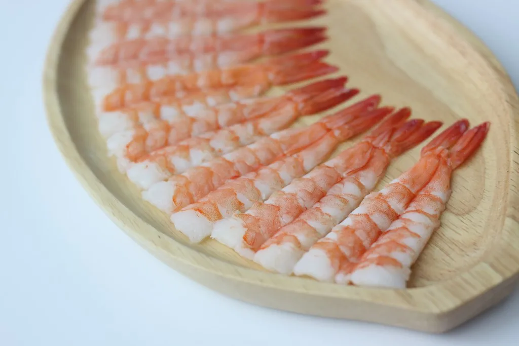 Wholesale Vietnam High Standard New Dish Delicious Vannamei sea foods and Frozen food Sushi Ebi in Shrimp