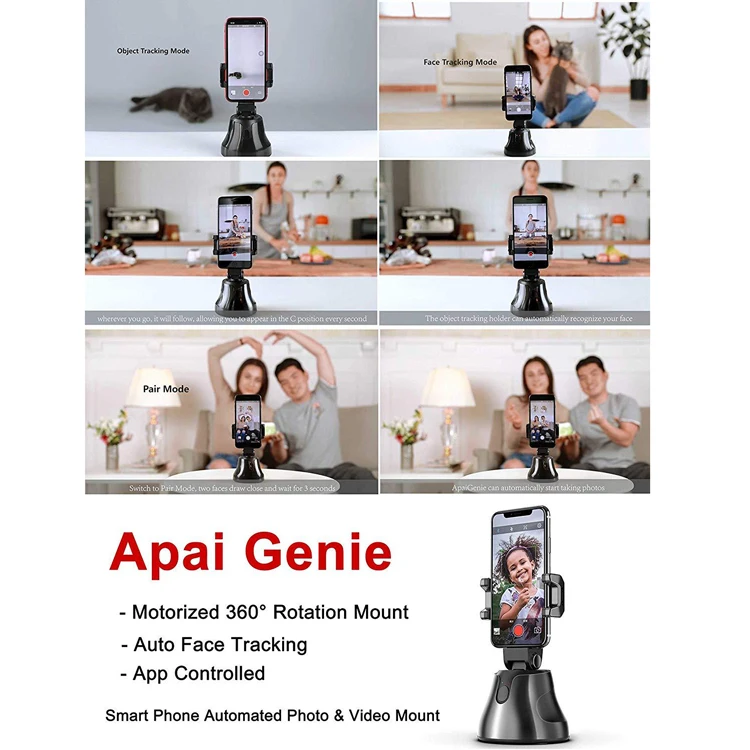 
Smart auto tracking smart shooting phone holder selfie sticks Mount 360 Rotation Auto Face Tracking Object Tracking vlog Camera 