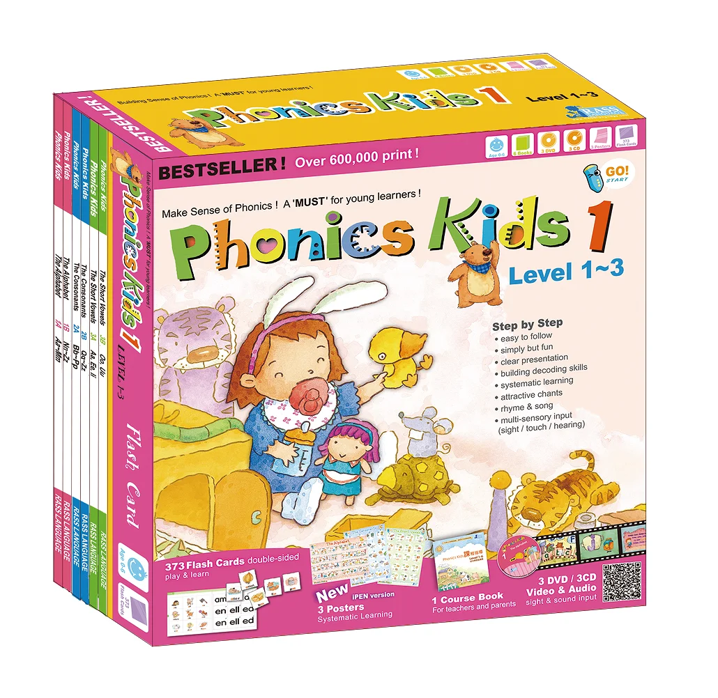  Phonics детский набор 1 и 2 XY1808 детская книга для чтения с