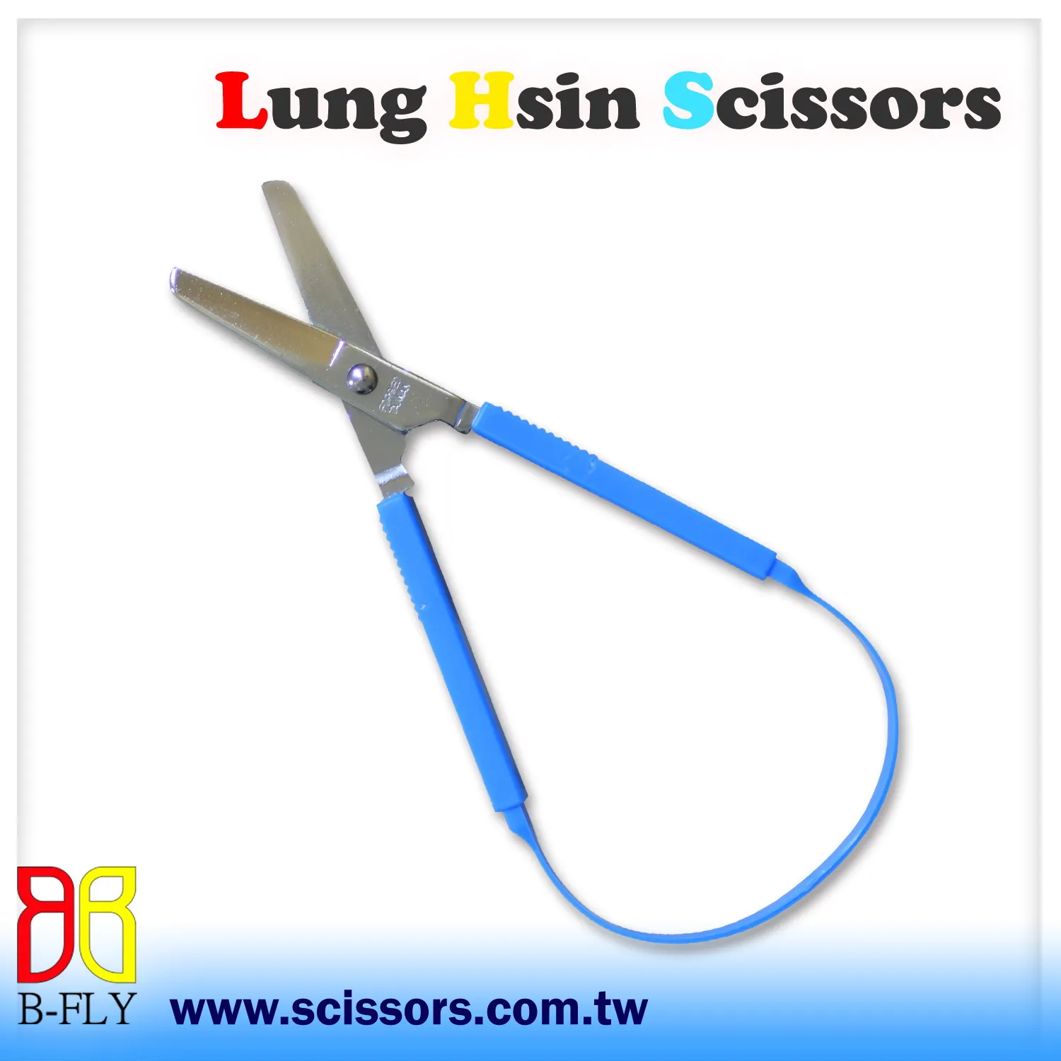 Safety Blades Self Open Scissors with Loop Handle for kids