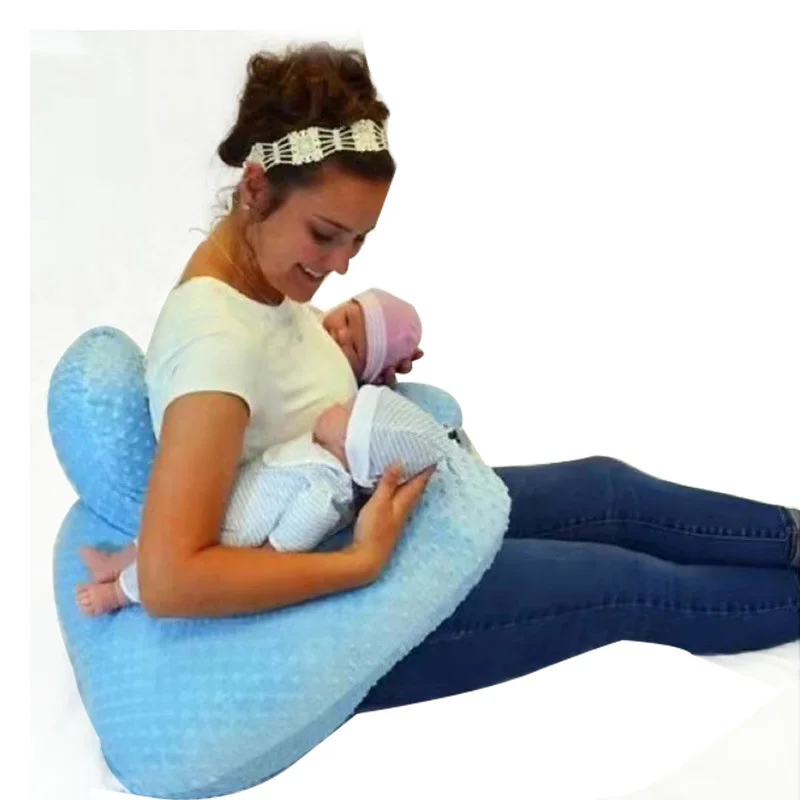 100% Eco Friendly customized design Breathable twins baby breastfeeding nursing pillows for twins bottle feeding pillow