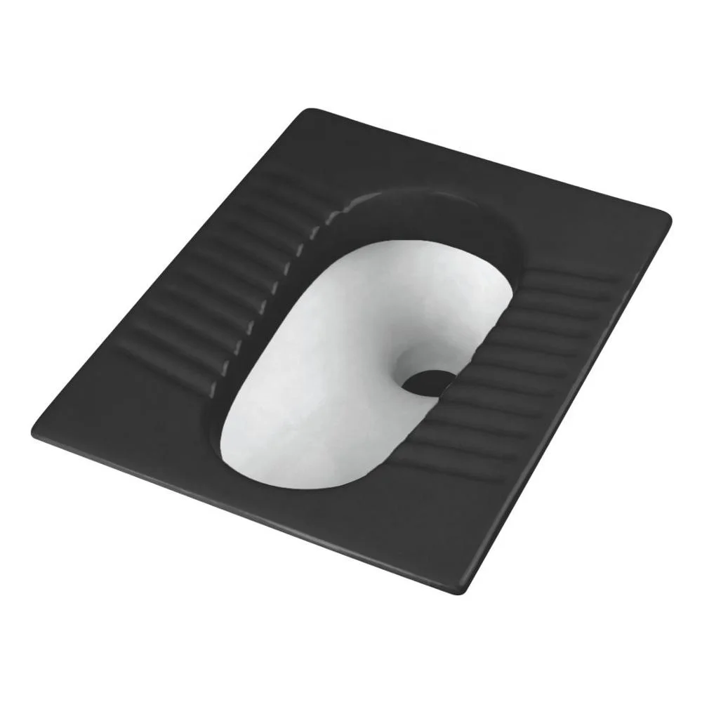 Bathroom Hot Product Alert: Black Double Color Rectangular Porcelain Squatting Pan - Export Quality Low Price From