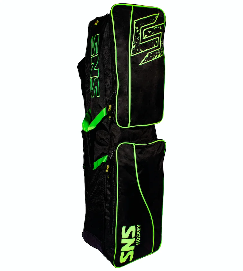
High Quality Premium Hockey Kit Bag BLACK Made of Polyester Strong Build Having Special Pockets For Sticks Shoes & Other Gear 