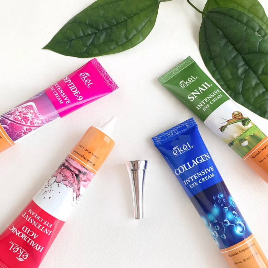 Интенсивный крем для глаз Ekel 40 мл коллаген гиалуроновая кислота пептид-9 Snail 4 типа сделано в корейской косметике-против морщин