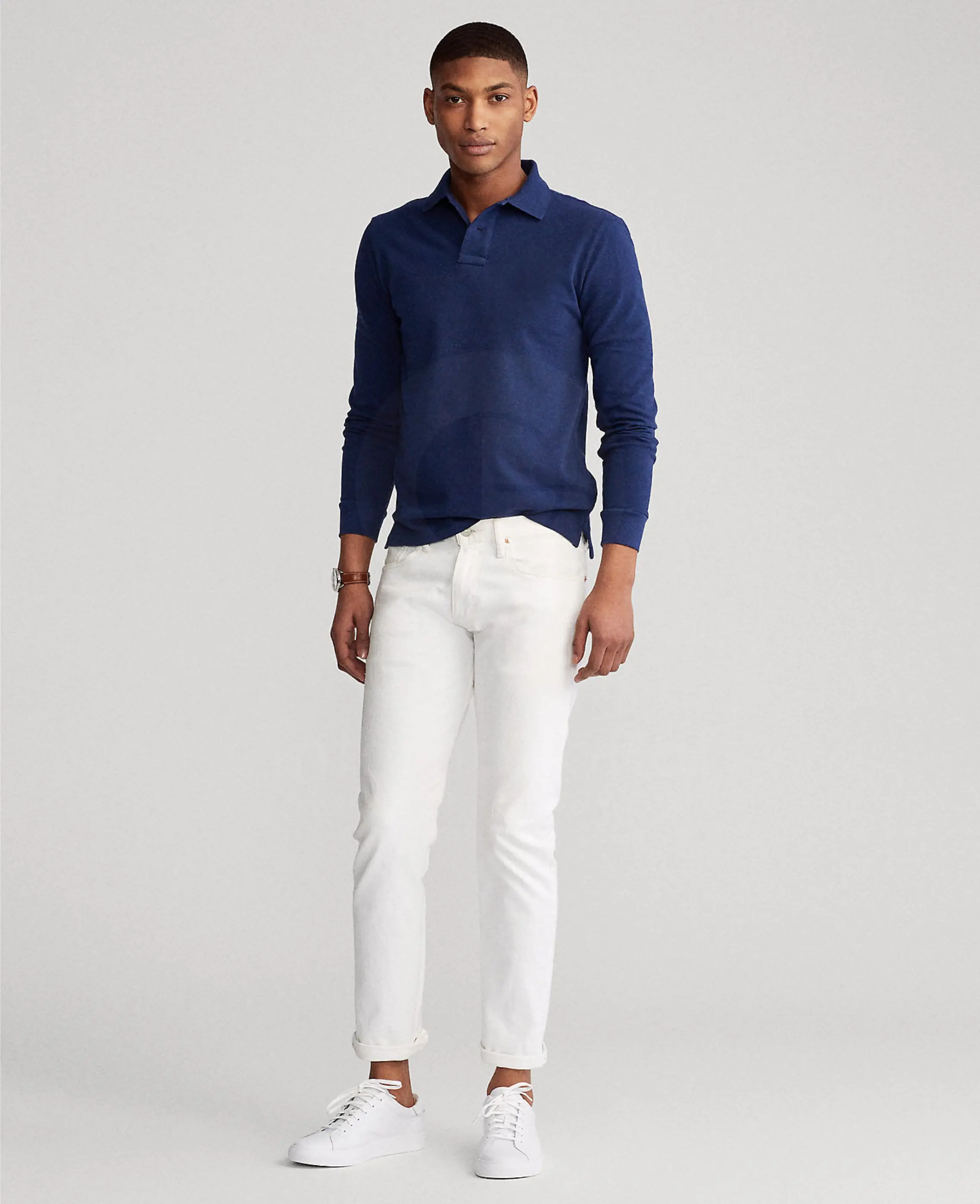 Новинка 2021 стильные мужские рубашки-поло из 100% хлопка с длинным рукавом индивидуальным логотипом оптовая продажа высокое качество от Grayson International