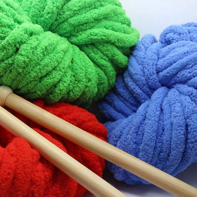 Wholesale Velvet Blanket Yarn Fluffy Hand Knitting Thick Bulky Chunky Chenille 100% Polyester Yarn by SRI LAKSHMI NARAYAN