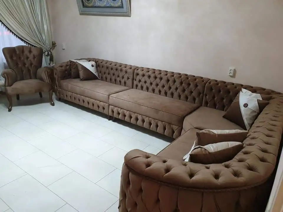 L Shape Modern Chesterfield blue Sectional Sofa Wholesale High Quality Best Price color options