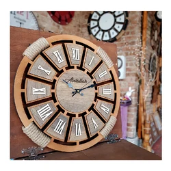 Best Price Wholesale Product - Wooden Handmade Wall Clocks with Rope- Best Clock