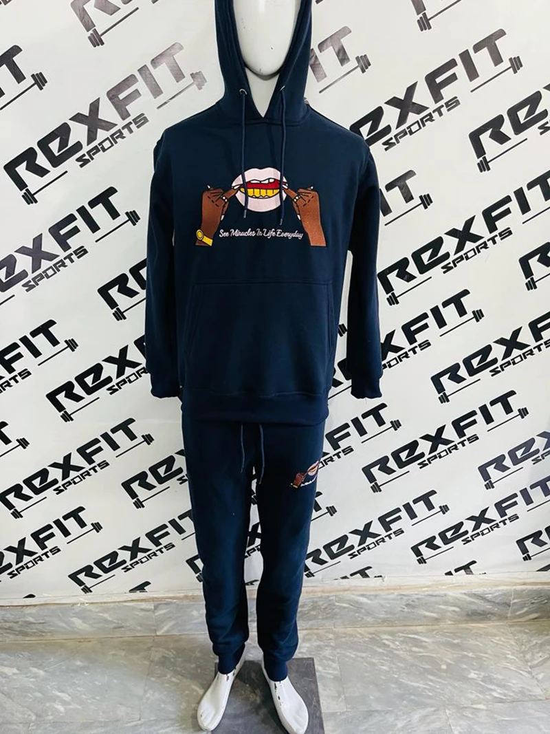 New Hot Sale Latest Fashion Design Men Tracksuits Winter Custom Made Oem Tracksuits For Men Cotton Tracksuits