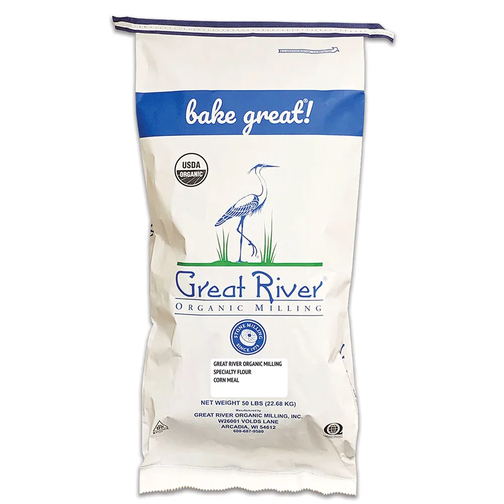 Great River Organic Milling Organic Specialty Cornmeal, 50 lb (Pack of 1) Cornmeal Bread, Flour