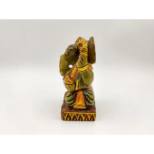 Religion Art 2022 Dark Green Aventurine Painting Ganesh Lord Ganesha Vinayaka Ganapati Statue  Painting