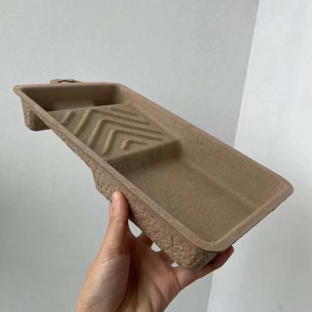 2021 биоразлагаемый формованный лоток из целлюлозы для покраски индивидуальный Зеленый продукт