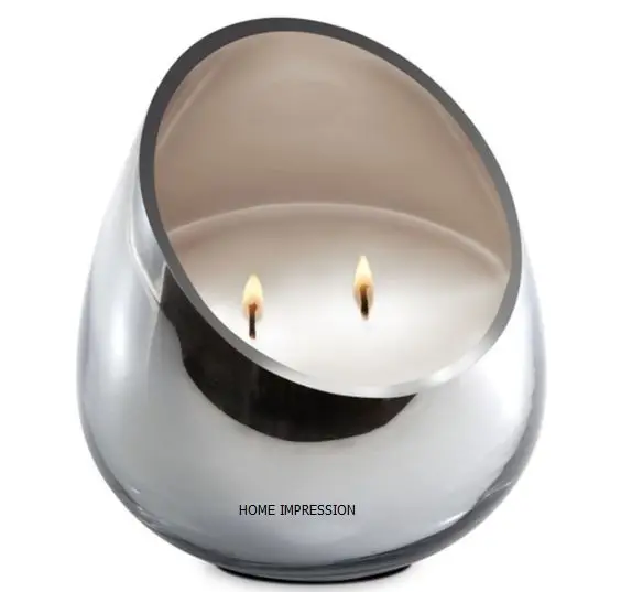 Butterfly Gingko Metal Glass Wax Candle Lid Jar Wholesale Designer Wax Candle Jar