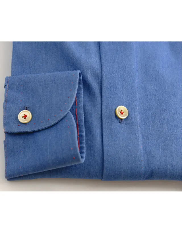 The Best Quality Handmade in Italy Fine Denim High Tailor Shirt For Man G. Inglese for Elegant Man for sale