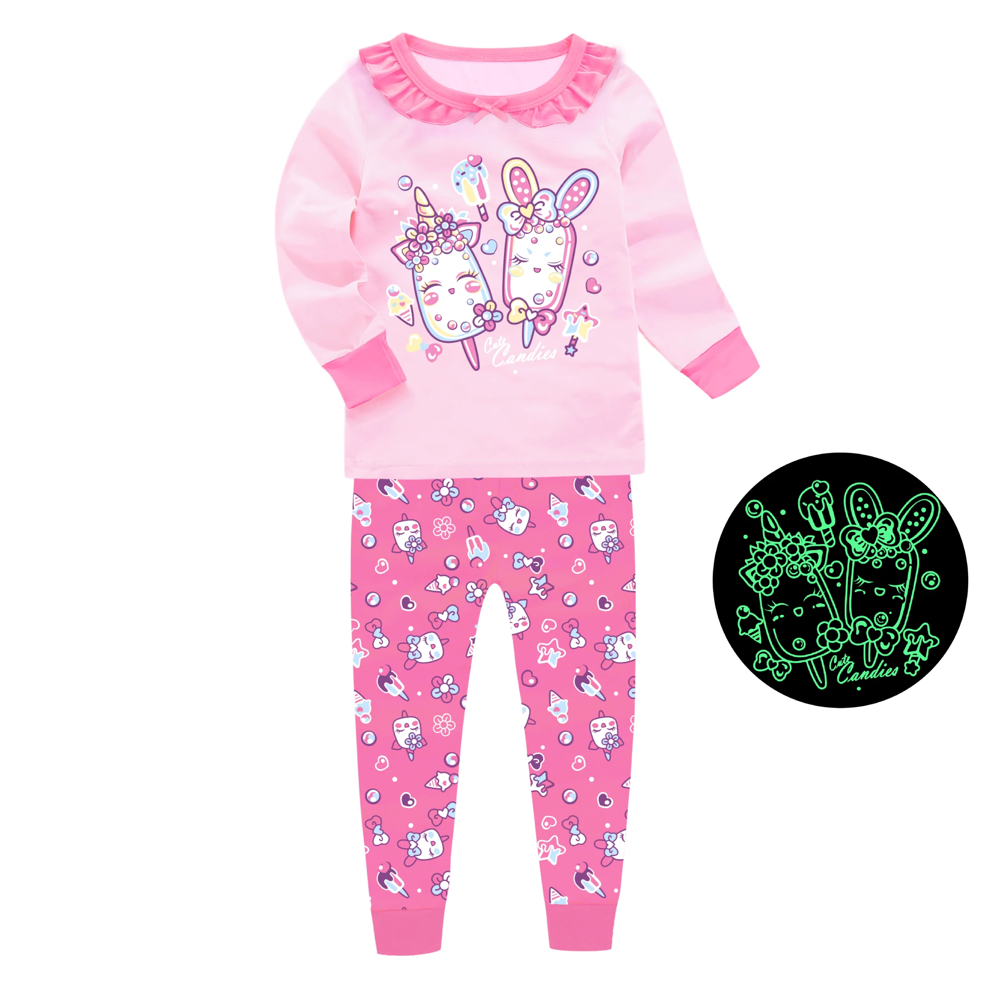 
girl pajamas,boy pajamas glow in the dark unicorn kids pajamas pyjamas nightwear 