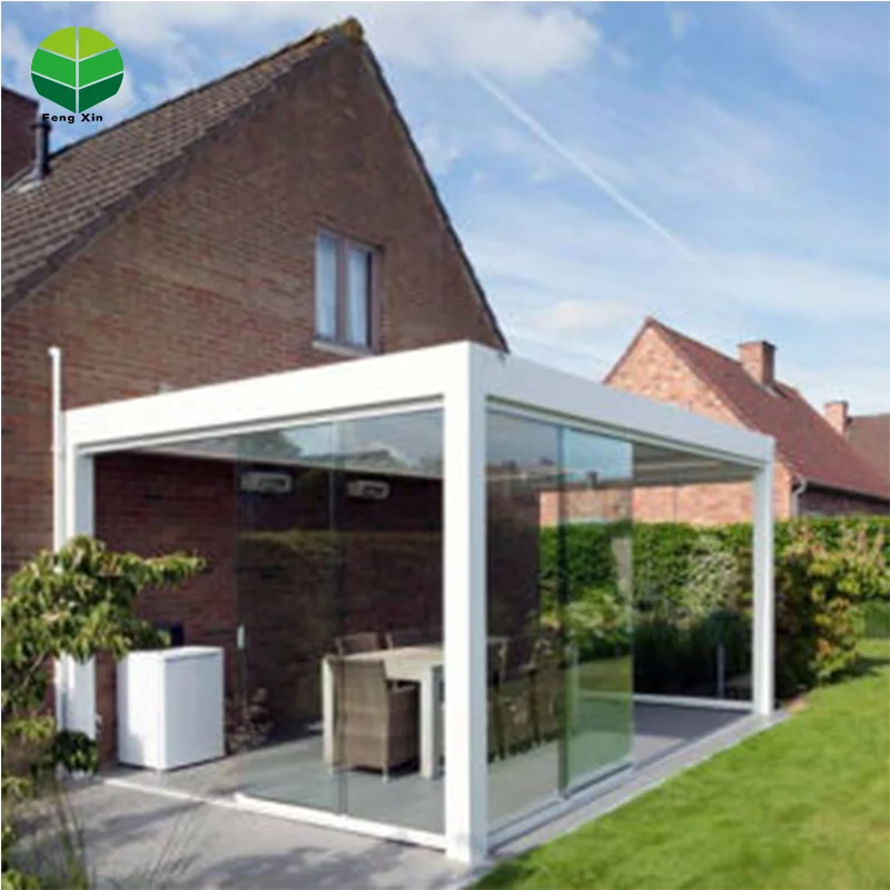 Terrace Patio Shade Aluminium Louvers Roof Motorized System Bridge Pergola
