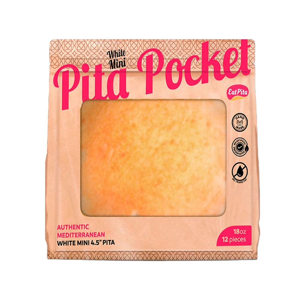 Eat Pita Hand Crafted Wholesale High Quality Baked Pita Pocket Mini White 4.5 Inches