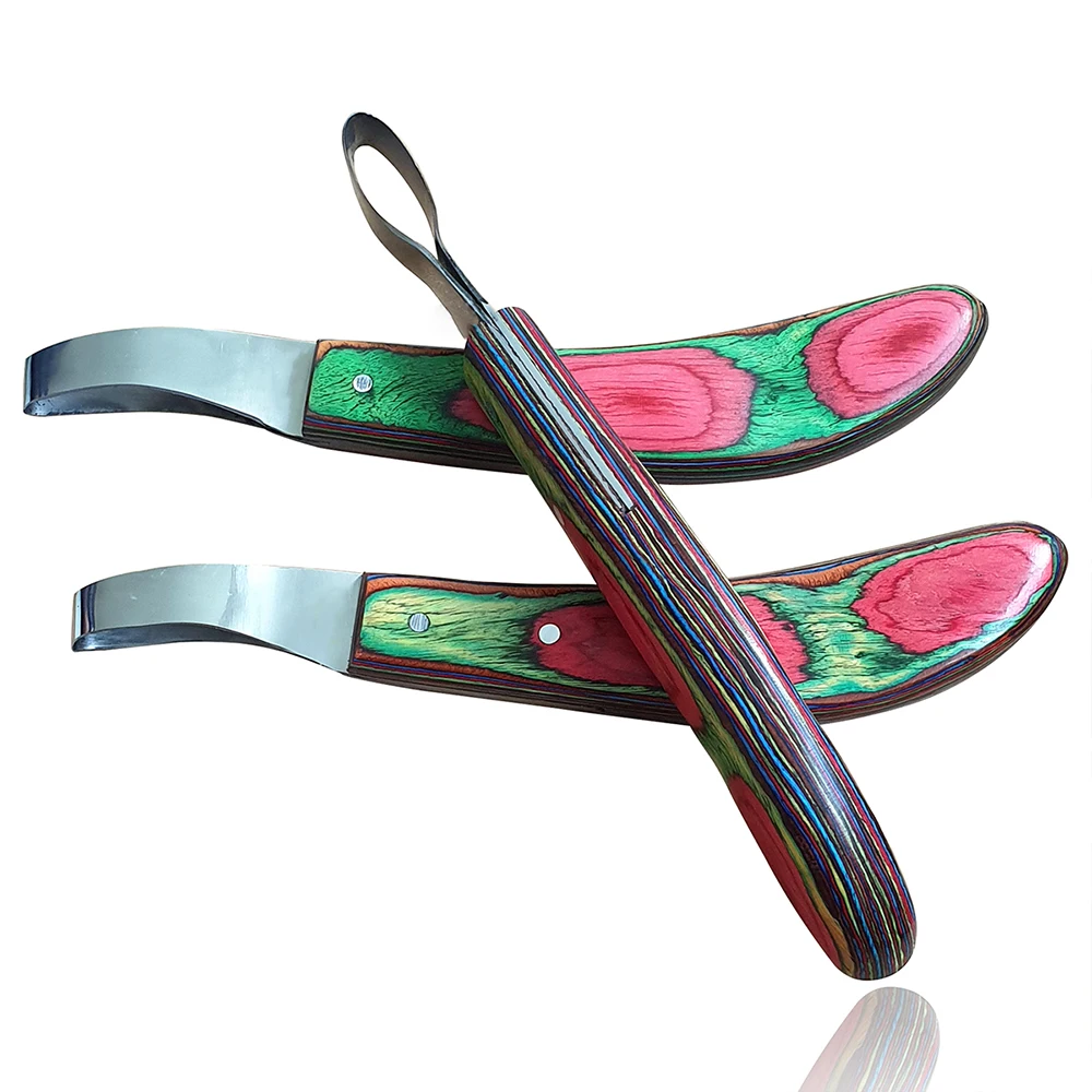 Ножи-копыта из нержавеющей стали прямой острый нож-копыта с деревянной ручкой