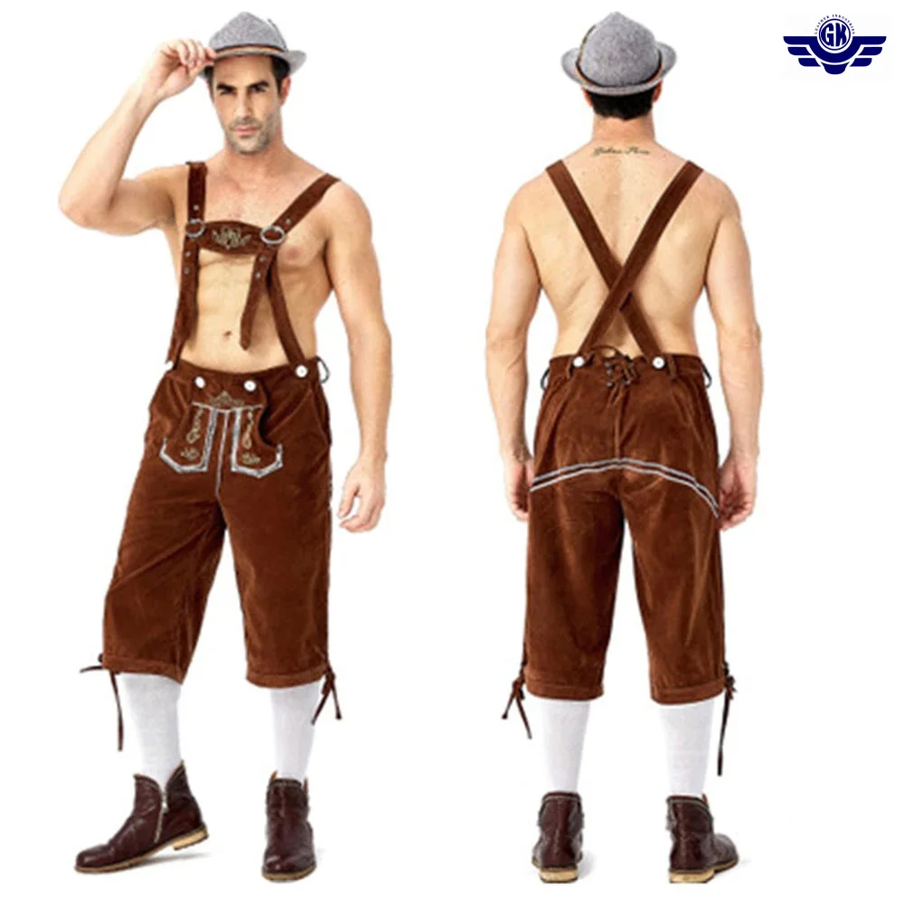 Немецкий костюм Lederhosen на Октоберфест для пива Хэллоуина баварского карнавала вечеринки роскошные подтяжки косплея шорты
