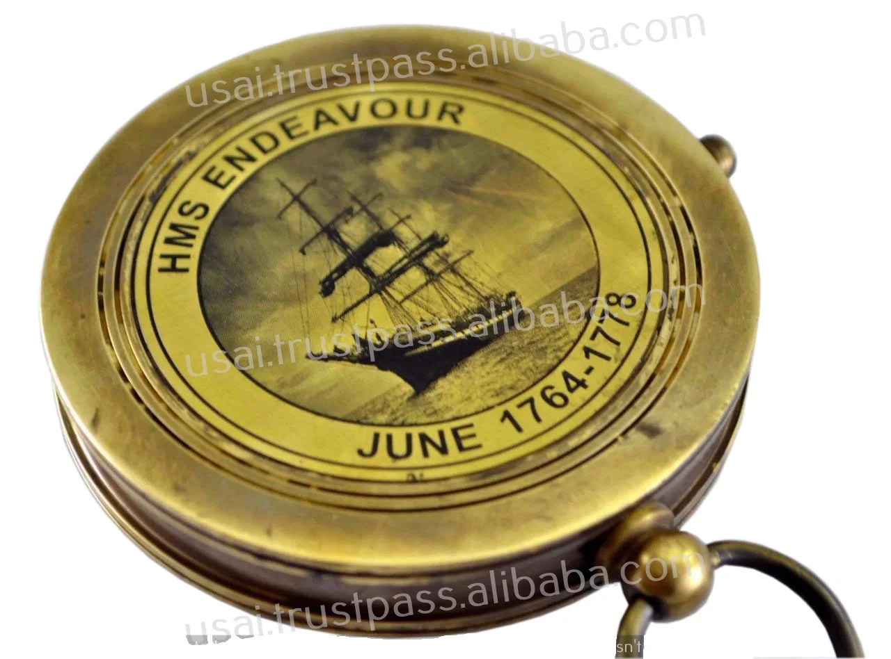 Латунный компас морской латунный античный HMS ENDEAVOUR-3 дюйма